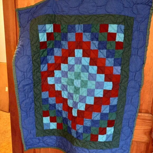 Baby Crib/Wall hanging Hand Stitched Quilt Sewing Cottagecore Handmade Vintage - Picture 1 of 9